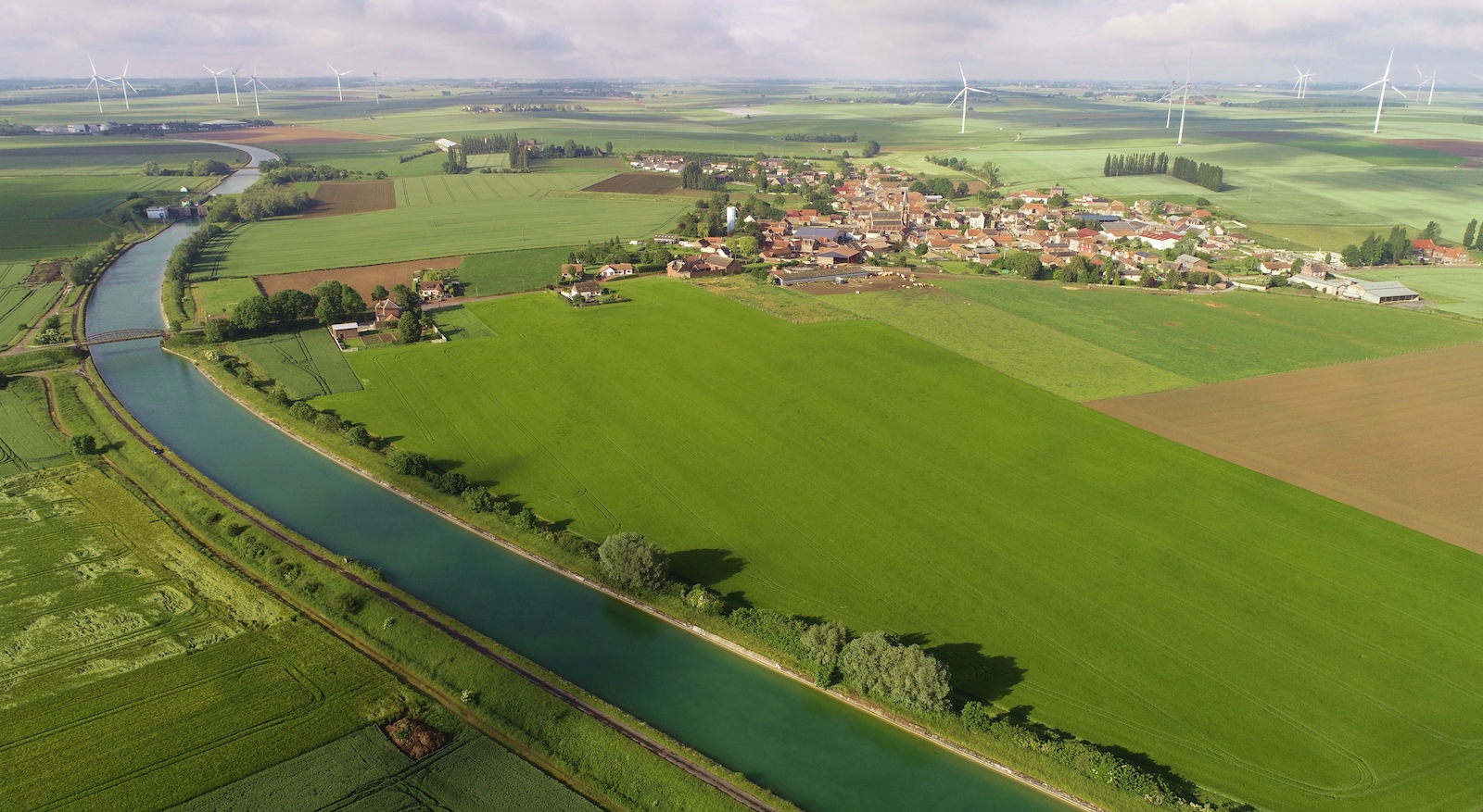 Vue aérienne du Cambrésis